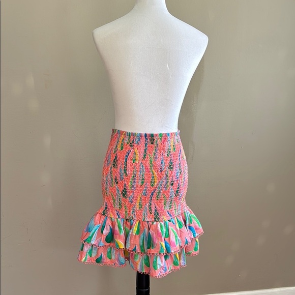 FARM Rio by Anthropologie Colorful Patterned Smocked Printed Mini Skirt Size S - Picture 8 of 14